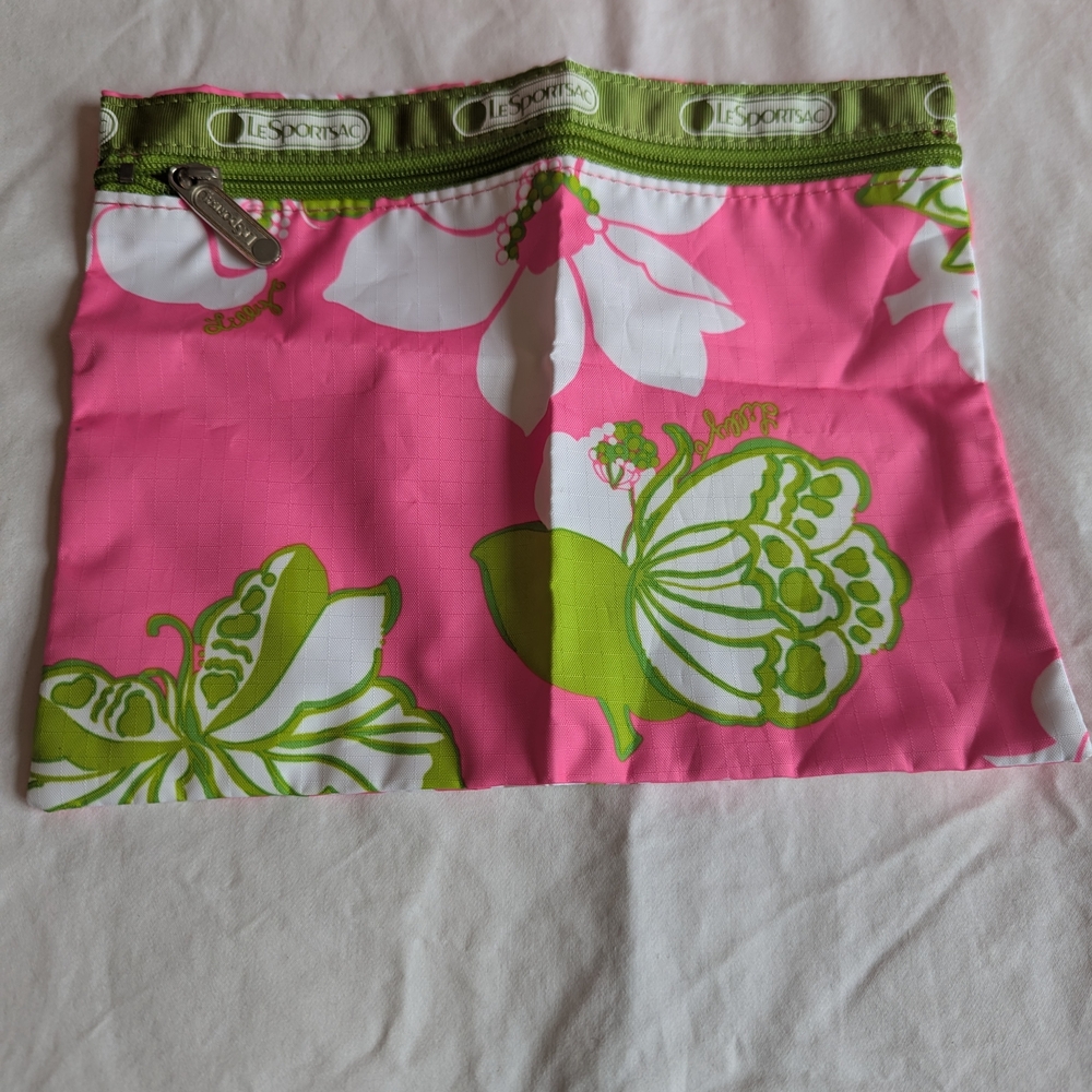 Lesportsac Pink and Green Floral Travel Bag - Picture 2 of 7